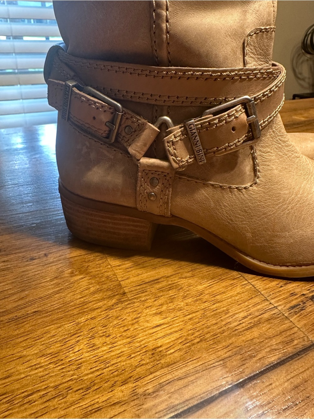 Tall Taupe Gianni Bini Leather Riding Boots - Picture 5 of 12